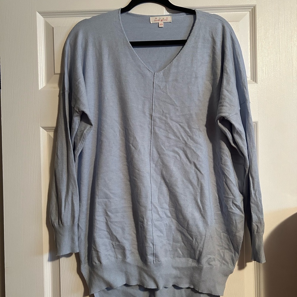 Light Blue V-Neck Sweater